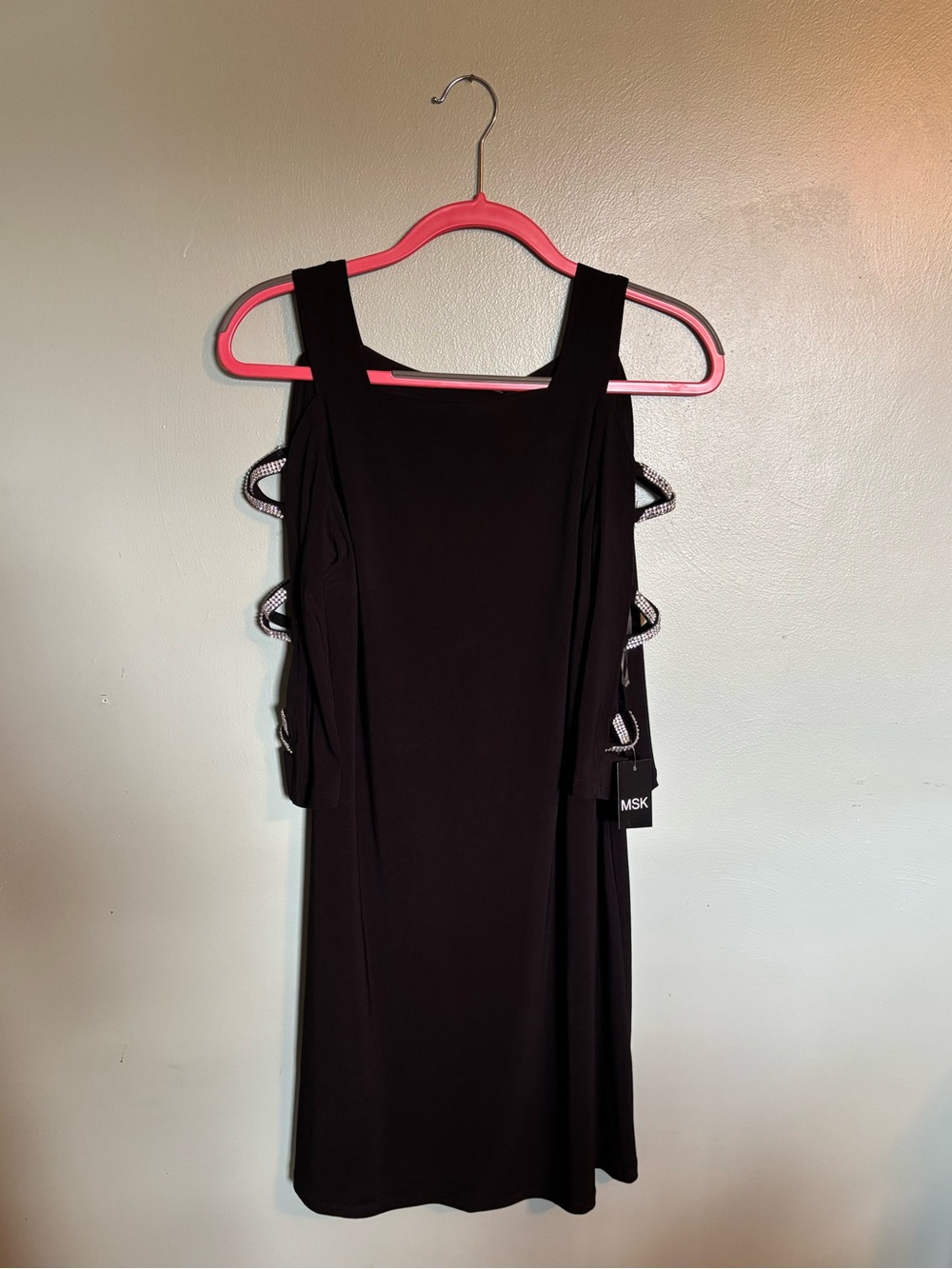 MSK Black Mini Dress with Side Cutout Details